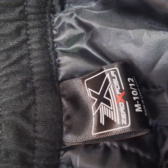 Zero Xposur zip closure snow ski pants - M 10-12 - lined black - Picture 3 of 7